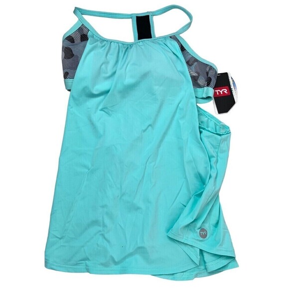 NWT TYR Tankini Swim Top Womens XS (0/2) Light Support Gray/Mint Lavare Shea - Picture 9 of 15